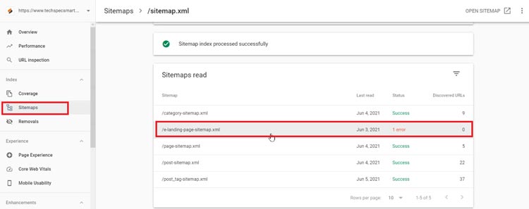 e-landing-page-sitemap