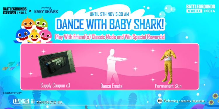 BGMI Baby Shark Event: Claim permanent Dance Emote & Dress for free