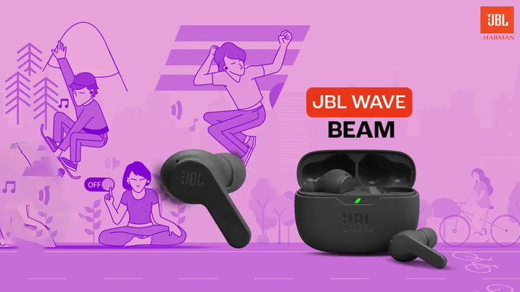 JBL Wave Beam Earbuds with 8mm Drivers, Smart Ambient, VoiceAware Features