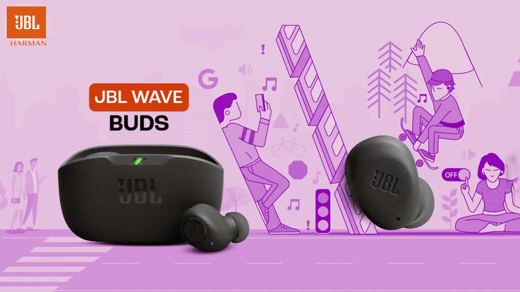 JBL Wave Buds Earbuds with 8mm Drivers, Smart Ambient, VoiceAware Features