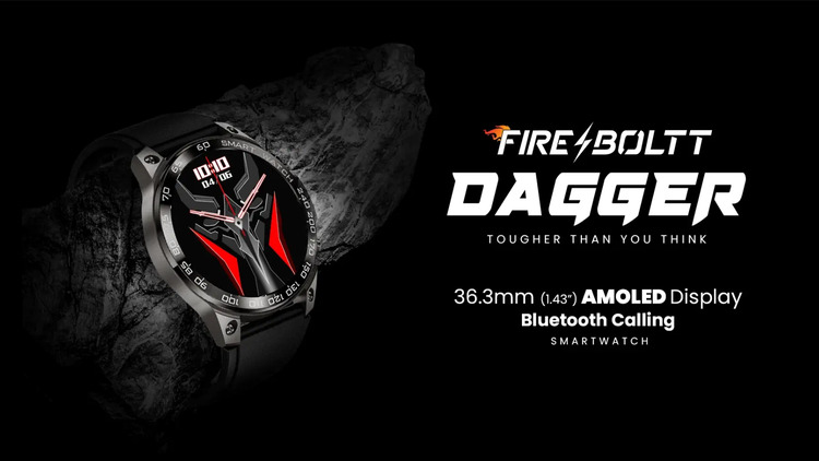 Fire-Boltt Dagger Smartwatch with 1.43″ AMOLED Display, BT Calling, SpO2 & HR sensor