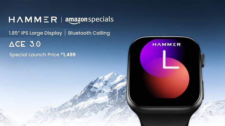 Hammer Ace 3.0 Smartwatch with 1.85″ IPS Display, BT Calling, In-App GPS