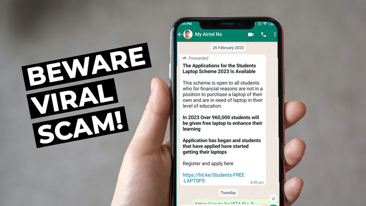 Beware of Viral WhatsApp Msg for Free Laptops For Students 2023 Edition