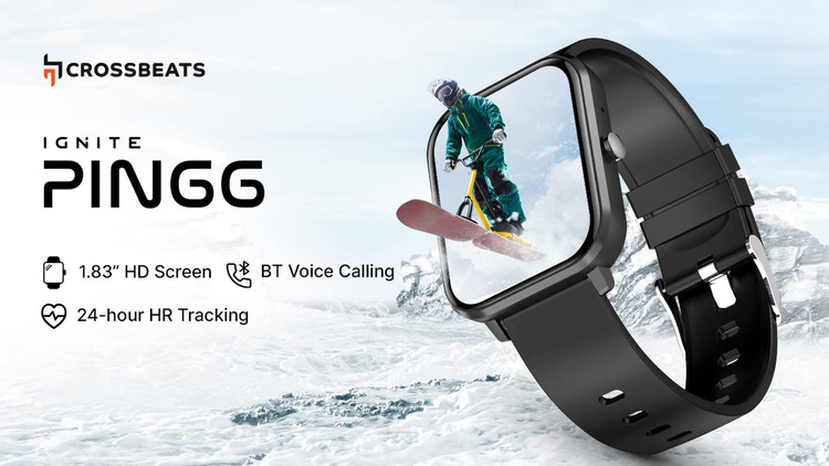 Crossbeats Ignite Pingg Smartwatch with 1.83″ HD Display, BT Calling, IP68