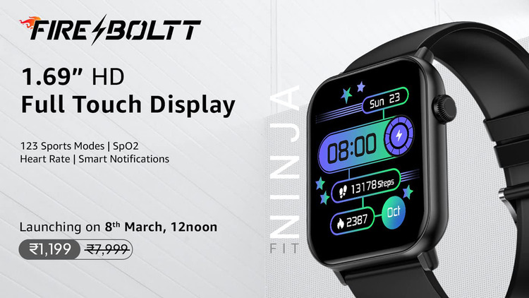 Fire-boltt Ninja FIT Smartwatch with 1.69″ HD Display, BT Calling, IP68, SpO2