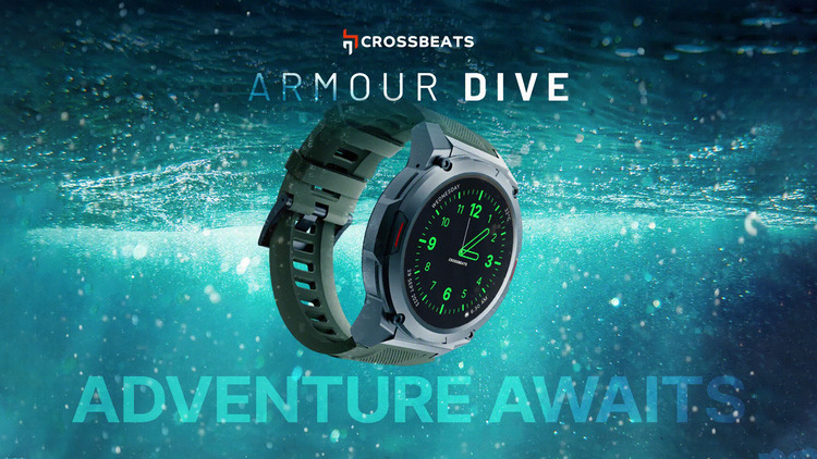 Crossbeats Armour Dive Smartwatch with 1.43″ AMOLED Display, BT Calling, SpO2