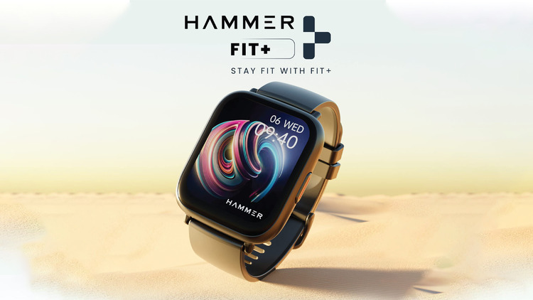 Hammer Fit+ Smartwatch with 1.85″ Display, BT Calling, in-App GPS, Multi-language Support