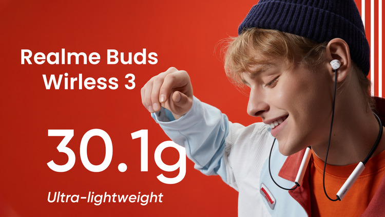 Realme Buds Wireless 3 Neckband with 13.6mm Driver, ANC, Up to 40hrs playback