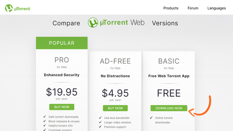 uTorrent web