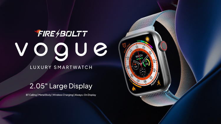 FireBoltt Vogue Smartwatch with 2.05″ Display, Always-on Display, BT Calling, SpO2, IP68