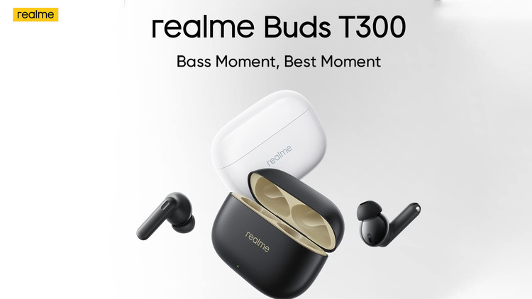 Realme Buds T300 Earbuds with 12.4mm Driver, ANC, ENC, IP55, 40hrs Playtime