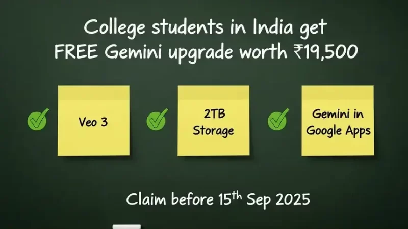 Google Offers Gemini Pro Plans Free to Indian Students for 1 Year